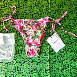 Aila Blue Palm Bikini Bottoms